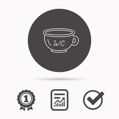 Baby wc pot icon. Child toilet sign.