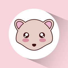 Cute animal design represented by kawaii hedgehog icon over circle. Colorfull and flat illustration. 