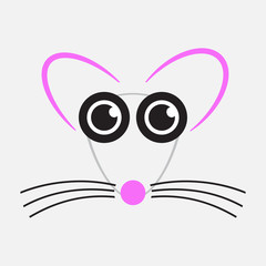 Obraz premium drawing mouse - pink, black and gray