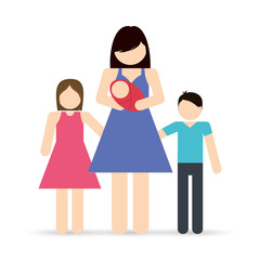 Avatar Family design represented by mother and kids icon. Colorfull and Isolated illustration. 