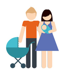 Avatar Family design represented by parents and baby icon. Colorfull and Isolated illustration. 