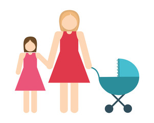 Avatar Family design represented by mother and daughter icon. Colorfull and Isolated illustration. 