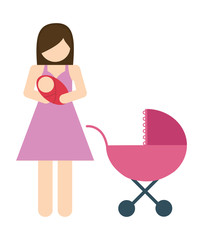 Avatar Family design represented by mother and baby icon. Colorfull and Isolated illustration. 