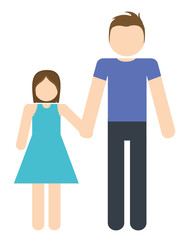 Avatar Family design represented by father and daughter icon. Colorfull and Isolated illustration. 