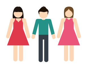 Avatar of young people design represented by girls and boy icon. Colorfull and Isolated illustration. 