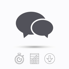 Chat icon. Speech bubble sign.