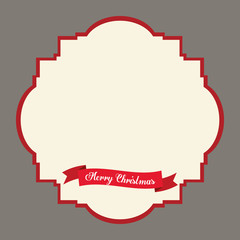 Merry Christmas concept represented by label with ribbon icon. Colorfull and classic illustration