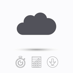 Cloud icon. Data storage technology sign.