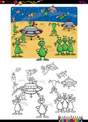 aliens group coloring book