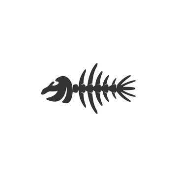 Fish bone icon isolated on a white background