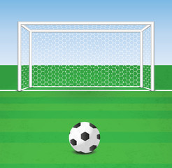 soccer ball in front of goal