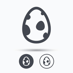 Dinosaur egg icon. Birth symbol sign.