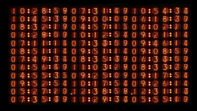Bright numbers of old nixie tube clock