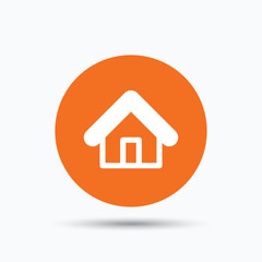 Home icon. House building sign.