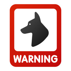 Danger dog warning attention sign icon