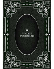 Vector luxury vintage border in the baroque style with silver floral pattern frame. The template for the book covers, old royal pages, invitations, greeting cards, certificates, diplomas.