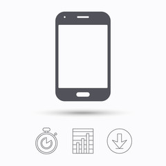 Smartphone icon. Mobile phone communication.