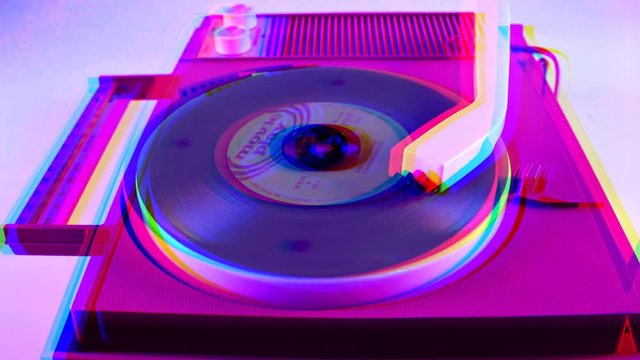 a portable vintage record player