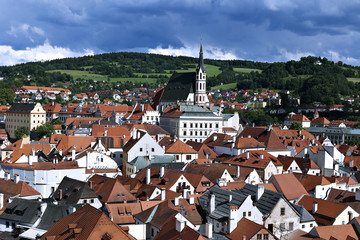 Top view of Cesky Krumlov, Czech