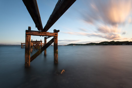Abandoned jetty by the sea