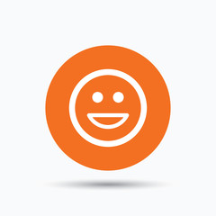 Happy smile icon. Smiley laugh emoticon sign.