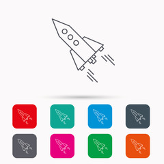 Startup business icon. Rocket sign.