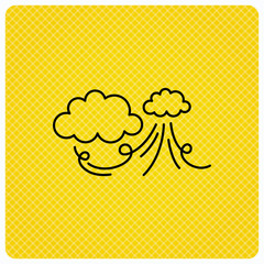 Wind icon. Cloud with storm sign.