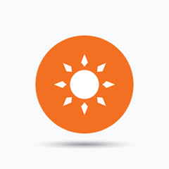 Sun icon. Sunny weather sign.