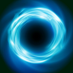 Fototapeta premium Jasne kosmiczne tło z niebieskim świecącym wir. Streszczenie astronomii tapety z super nova lub czarna dziura