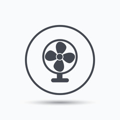Ventilator icon. Air ventilation or fan sign.