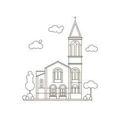 Fototapeta premium Flat Church Illustration