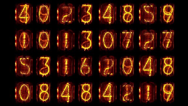 Bright numbers of old nixie tube clock