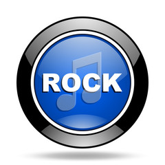 rock music blue glossy icon
