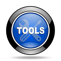 tools blue glossy icon
