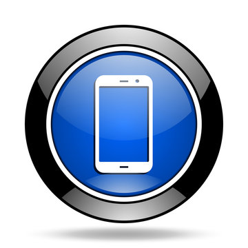 smartphone blue glossy icon