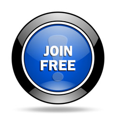 join free blue glossy icon