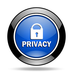 privacy blue glossy icon