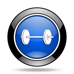 fitness blue glossy icon