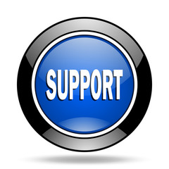 support blue glossy icon