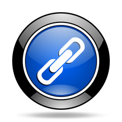 link blue glossy icon