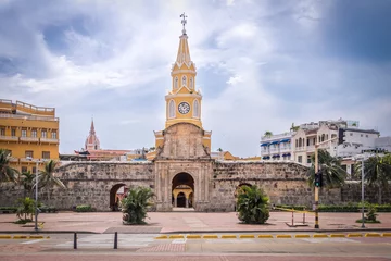 Gordijnen Clock Tower Gate - Cartagena de Indias, Colombia © diegograndi