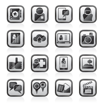Social media, network and internet icons - vector icon set