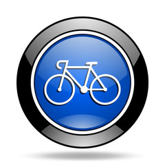 bicycle blue glossy icon