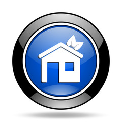house blue glossy icon