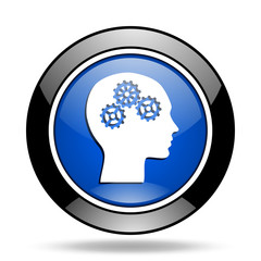 head blue glossy icon