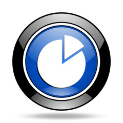 chart blue glossy icon