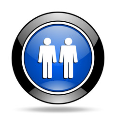 couple blue glossy icon