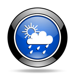 rain blue glossy icon