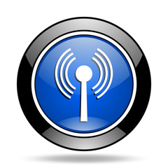 wifi blue glossy icon