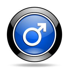 male blue glossy icon